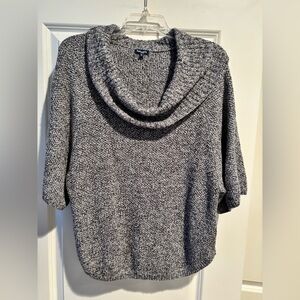 Splendid Gray Chunky Knit Cowl Neck Short Sleeve Sweater Size Large